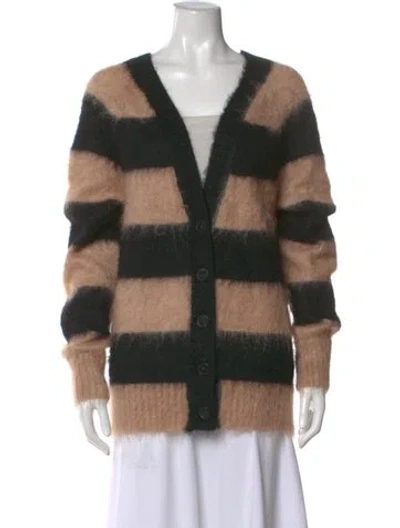 Pre-owned Alexander Wang Striped V-neck Sweater In Neutral