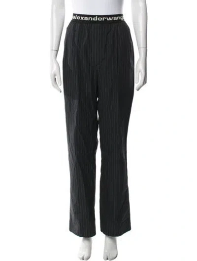 Pre-owned Alexander Wang Striped Wide Leg Pants In Gray