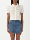 Alexander Wang T Alexanderwang. T Polo Collar Short Sleeves Cardigan In White