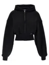 Alexander Wang T T By Alexander Wang Cropped Hoodie With Logo In Black