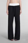Alexander Wang T T By Alexander Wang Wide Leg Logo Elastic Jogging In Fadedblack