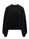 Alexander Wang T Alexanderwang.t Essential Terry Crew Sweatshirt With Puff Paint Logo In Black