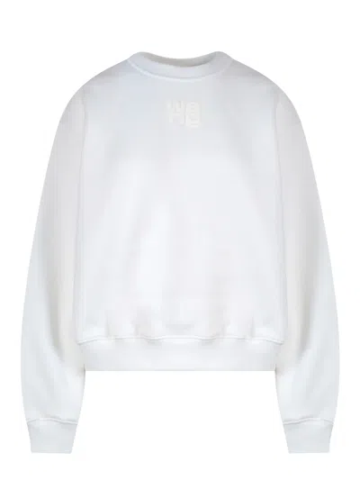 Alexander Wang T Gray Crewneck Sweatshirt In White