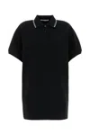 Alexander Wang T T By Alexander Wang Black Cotton Mini Polo Dress In Black