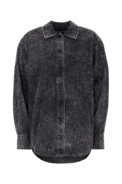 Alexander Wang T T By Alexander Wang Black Cotton Oversize Shirt