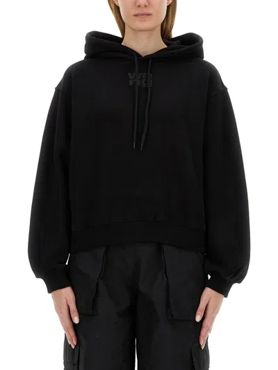 Alexander Wang T T By Alexander Wang Black Cotton Sweatshirt