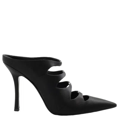 Alexander Wang T T By Alexander Wang Black Lolita 105 Satin Mules