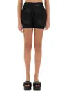 Alexander Wang T T By Alexander Wang Black Shorts With Subtle Logo Detail In Black