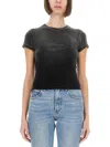 Alexander Wang T T By Alexander Wang Black Stretch Terry Fabric T-shirt In Black