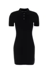 Alexander Wang T T By Alexander Wang Black Wool Blend Polo Dress In Black