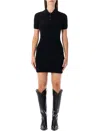 Alexander Wang T T By Alexander Wang Black Wool Polo Mini Dress In Black