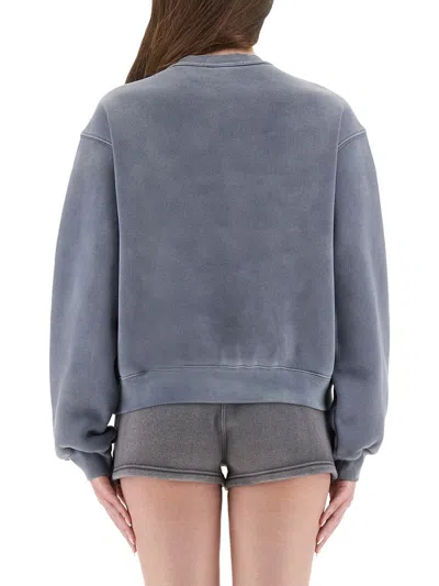 Alexander Wang T T By Alexander Wang Puff Logo Sweatshirt In Blue