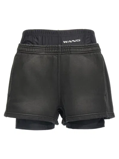 Alexander Wang T T By Alexander Wang Shorts With Logo In Black