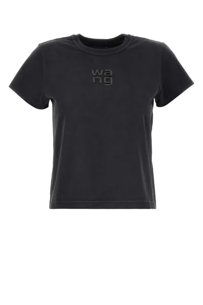 Alexander Wang T T By Alexander Wang Charcoal Cotton T Shirt In Gray