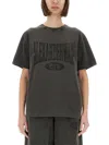 Alexander Wang T T By Alexander Wang Distressed Logo Graphic Tee With Ribbed Neckline