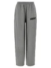 Alexander Wang T T By Alexander Wang Cotton Fleece Sweatpants With Logo Print In Gray