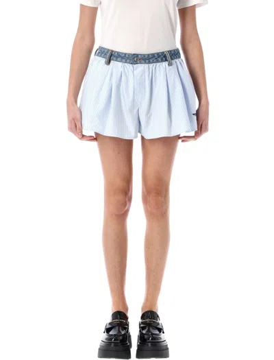 ALEXANDER WANG T T BY ALEXANDER WANG COTTON OXFORD BOXER-STYLE SHORTS