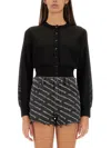 Alexander Wang T T By Alexander Wang Black Cropped Cardigan In Black