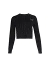 Alexander Wang T T By Alexander Wang Cropped Crewneck Cardigan - Washed Black