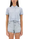 Alexander Wang T Alexanderwang.t Logo-print Distressed Denim Shorts