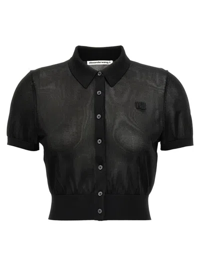Alexander Wang T T By Alexander Wang Cropped Polo Shirt