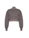 Alexander Wang T T By Alexander Wang Cropped Sweater With Embossed Logo Pink
