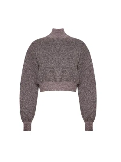 Alexander Wang T T By Alexander Wang Cropped Sweater With Embossed Logo Pink
