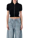 Alexander Wang T T By Alexander Wang Logo Chenille Cropped Hoodie