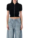 Alexander Wang T T By Alexander Wang Logo Chenille Cropped Hoodie