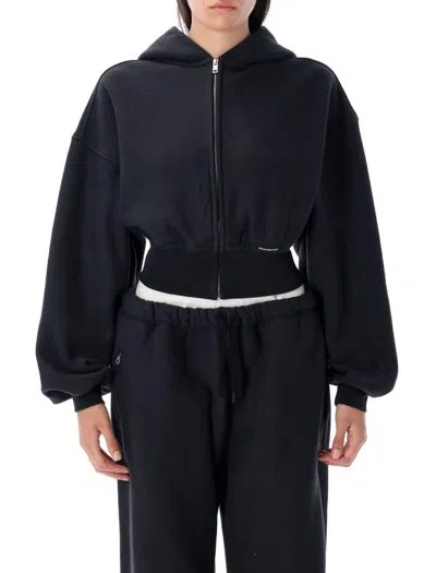 Alexander Wang T T By Alexander Wang Cropped Zip-up Hoodie