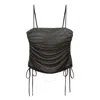 Alexander Wang T T By Alexander Wang Crystal-embellished Hotfix Cami Top In Black
