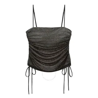 Alexander Wang T T By Alexander Wang Crystal-embellished Hotfix Cami Top In Black