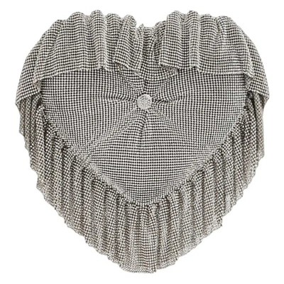 Alexander Wang T T By Alexander Wang Crystal Mesh Heart Pillow Clutch In Brown