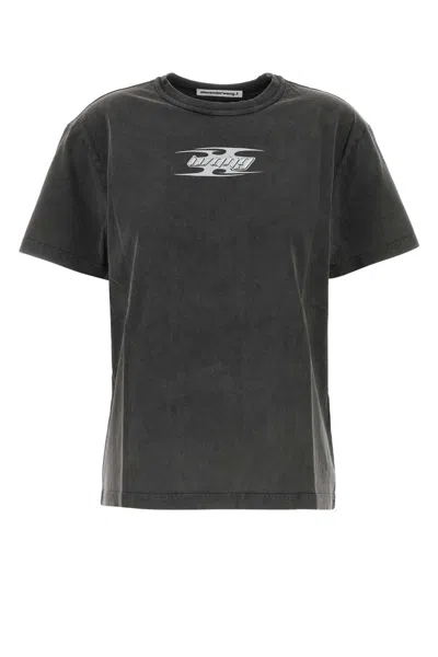 Alexander Wang T T By Alexander Wang Dark Grey Cotton T-shirt In Gray