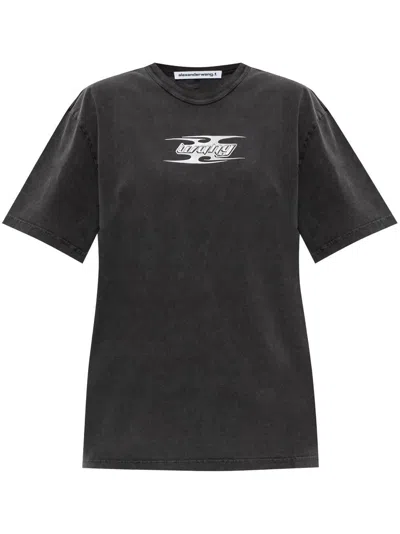 ALEXANDER WANG T T BY ALEXANDER WANG DARK GREY COTTON T-SHIRT