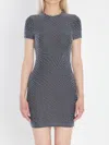 Alexander Wang T T By Alexander Wang Jacquard Mini Dress With Logo In Blue