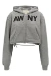Alexander Wang T T By Alexander Wang Deconstructed Hoodie In Gray
