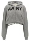 Alexander Wang T T By Alexander Wang Deconstructed Hoodie In Gray