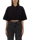 Alexander Wang T T By Alexander Wang Deconstructed Polo In Black