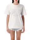 Alexander Wang T T By Alexander Wang Distressed Logo Cotton Tee With Ribbed Neckline