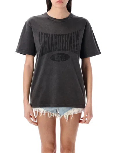 ALEXANDER WANG T T BY ALEXANDER WANG DISTRESSED LOGO COTTON TEE