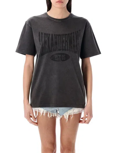 ALEXANDER WANG T T BY ALEXANDER WANG DISTRESSED LOGO COTTON TEE