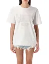 Alexander Wang T T By Alexander Wang Distressed Logo Cotton Tee With Ribbed Neckline