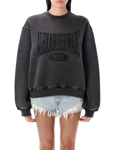 ALEXANDER WANG T T BY ALEXANDER WANG DISTRESSED LOGO SWEATSHIRT
