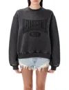 Alexander Wang T T By Alexander Wang Graphic Crew Neck Fleece In Black
