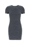 Alexander Wang T T By Alexander Wang Dark Grey Stretch Polyester Mini Dress In Gray