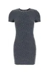 Alexander Wang T T By Alexander Wang Dark Grey Stretch Polyester Mini Dress In Gray