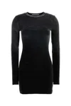 Alexander Wang T T By Alexander Wang Black Stretch Terry Fabric Mini Dress In Black