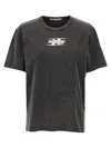 Alexander Wang T T By Alexander Wang Embossed Logo Cotton T-shirt In Gray