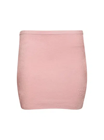 Alexander Wang T T By Alexander Wang Embossed Logo Mini Skirt Light Pink